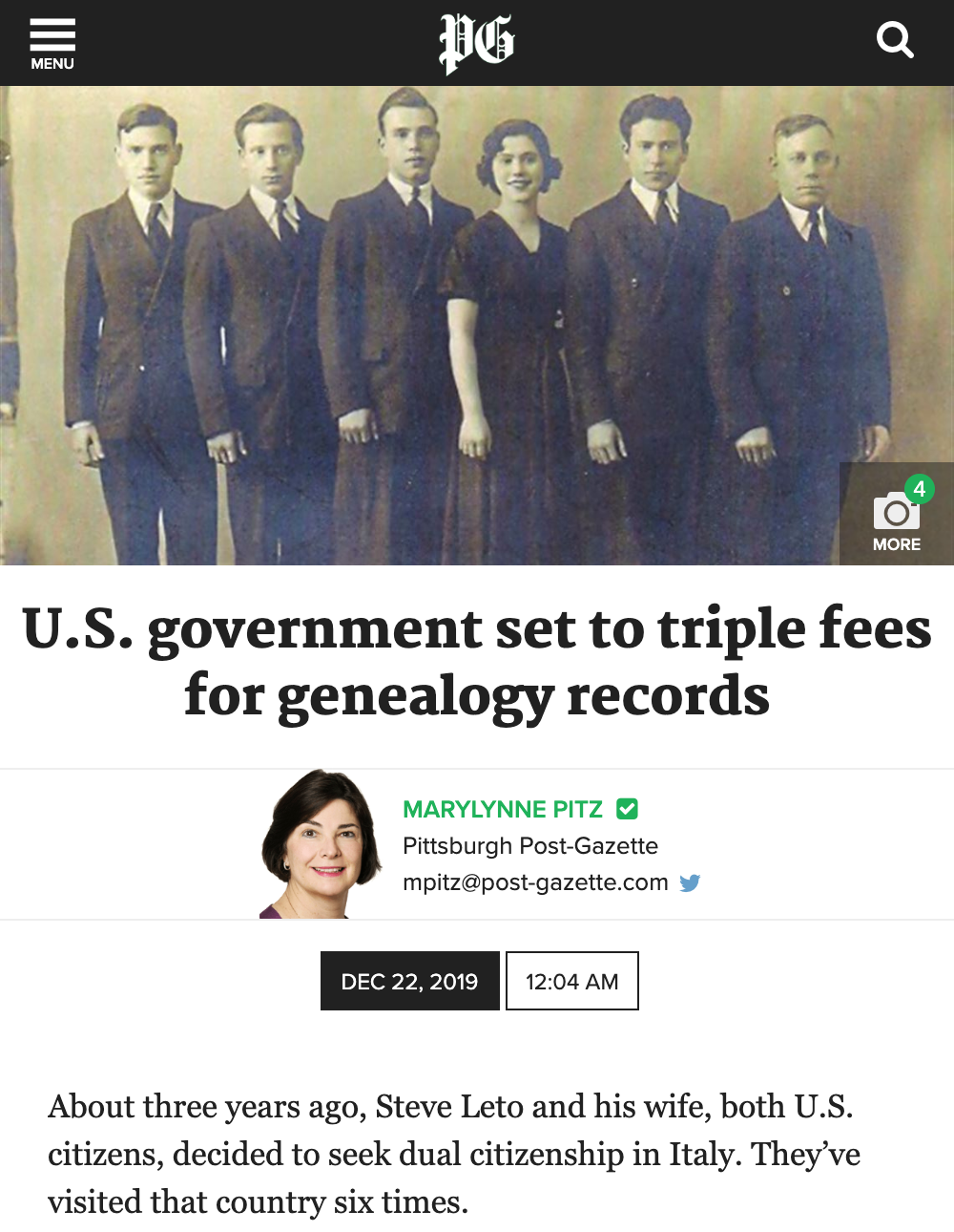 U.S. government set to triple fees for genealogy records